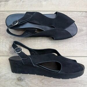 Arche Black Suede Open toe Size US 9 EUR 40 Slingback Sandals EUC! Minimalist